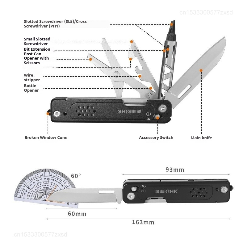 سكين جيب متعدد الاستخدامات محم - مراجعة Hunting Camp Outdoor Supplies وسعره